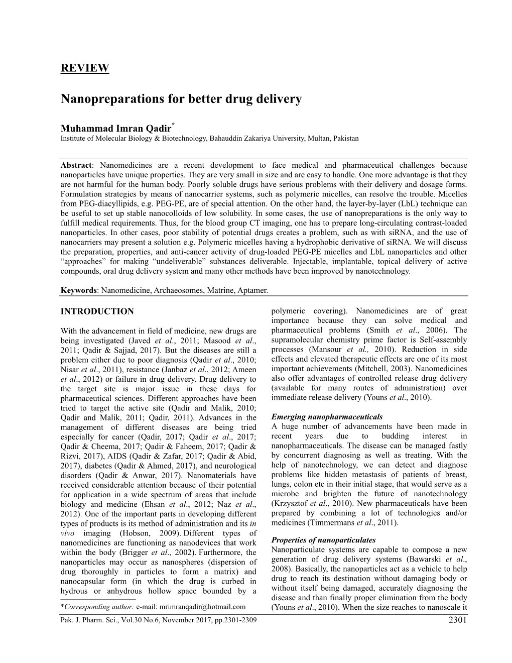 Nanopreparations for Better Drug Delivery