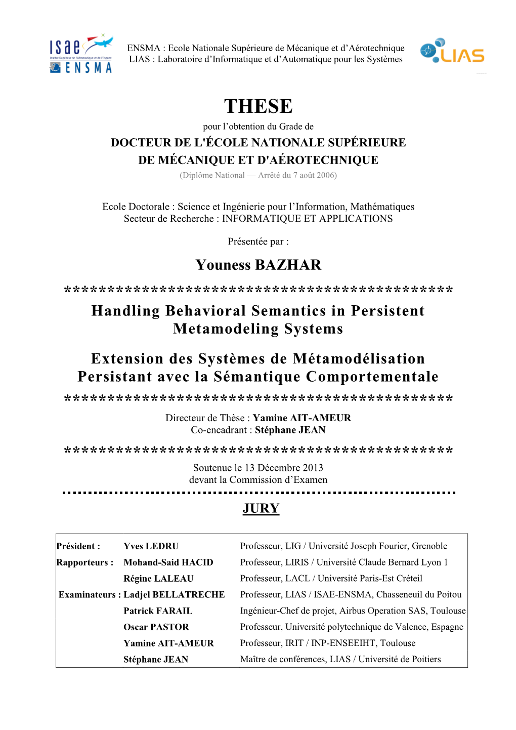 Youness BAZHAR Phd Thesis