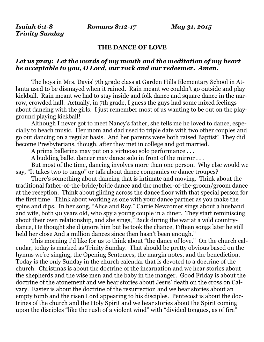 May 31, 2015, the Dance of Love