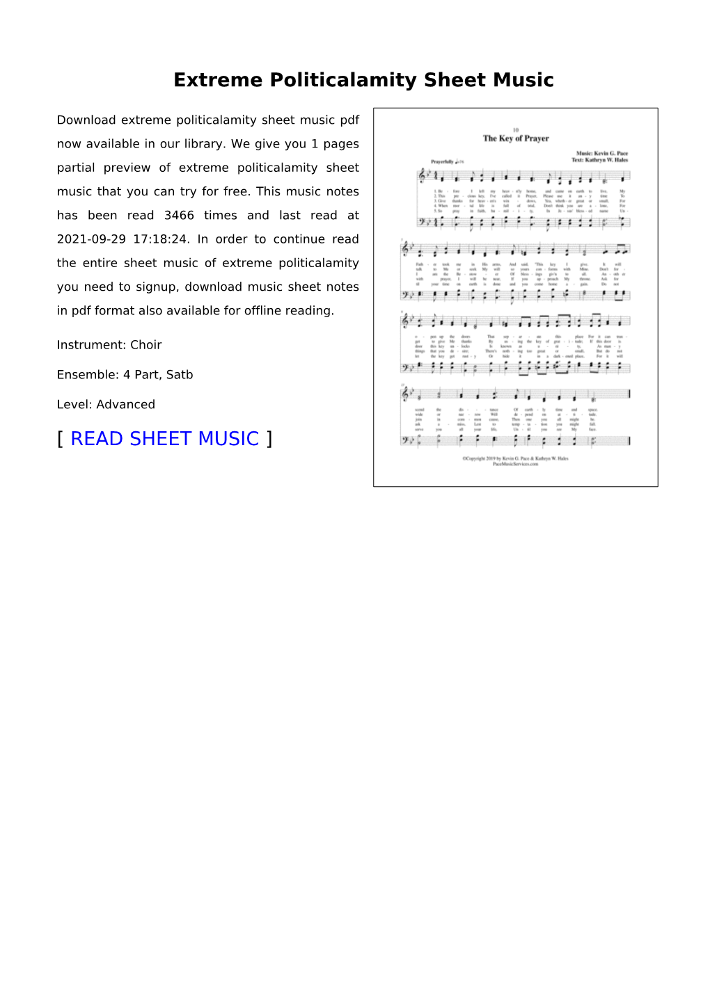 Extreme Politicalamity Sheet Music