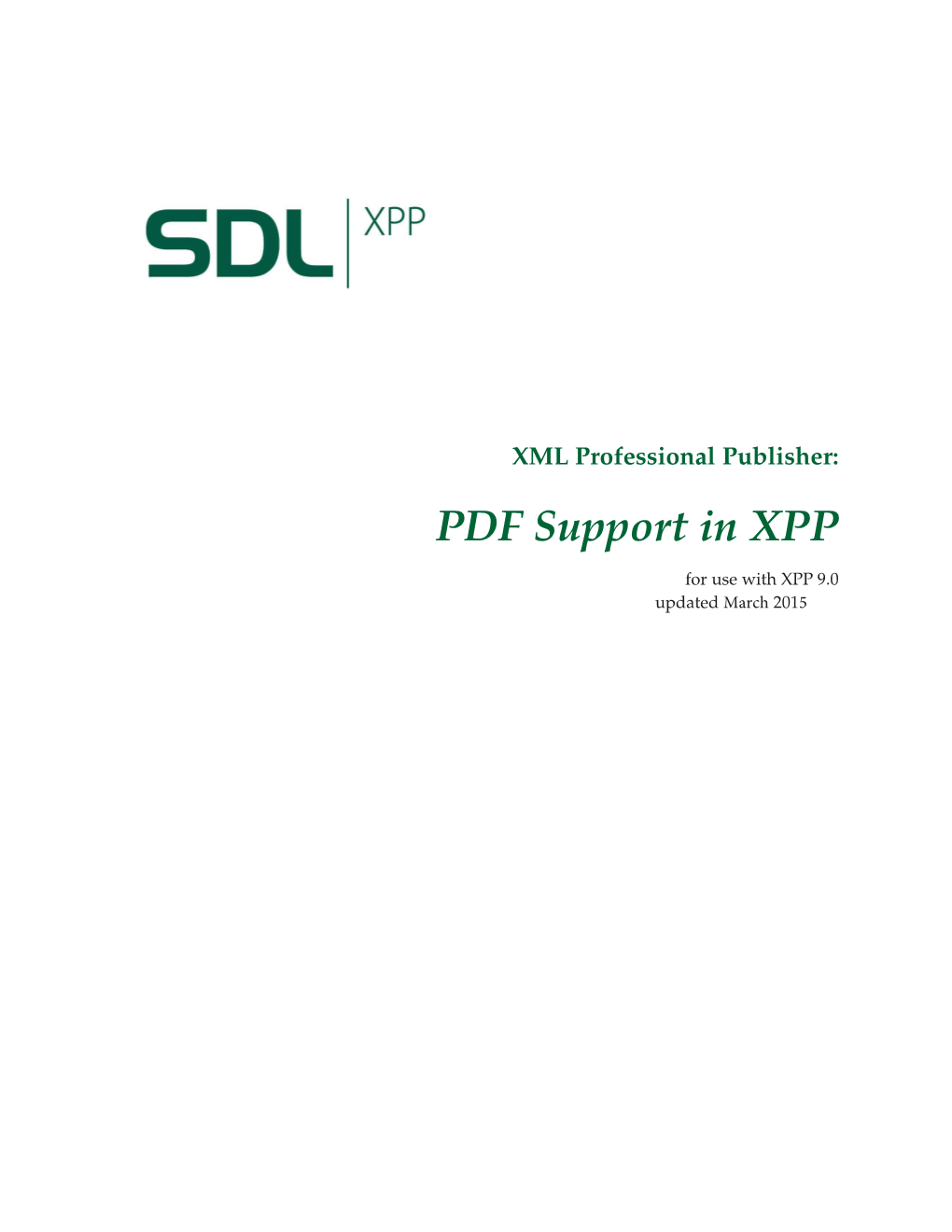 PDF Support in XPP