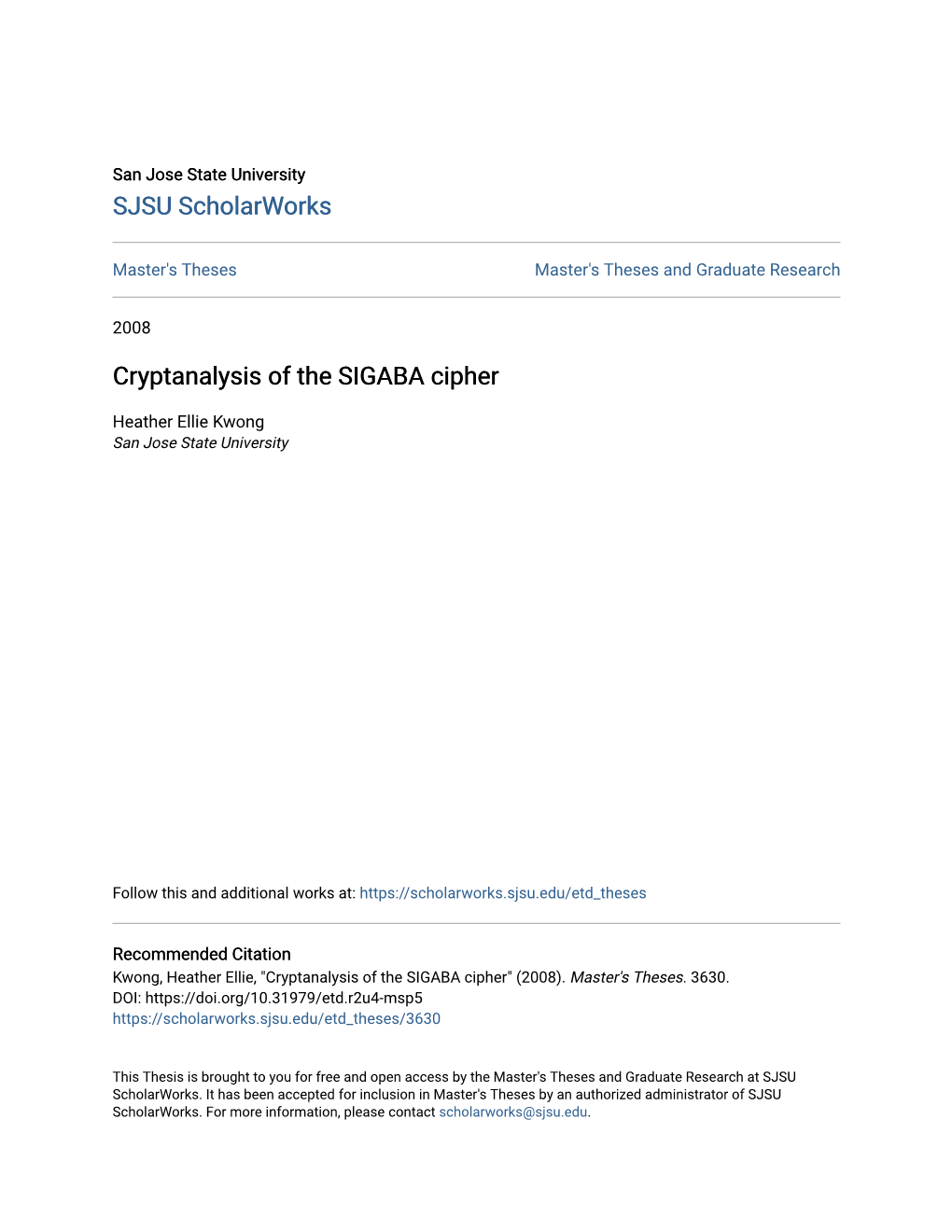 Cryptanalysis of the SIGABA Cipher