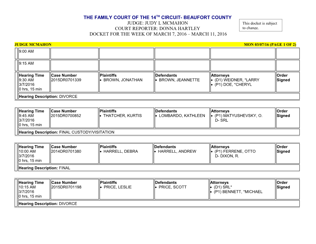 Judge Mcmahon Mon 03/07/16 (Page 1 of 2)