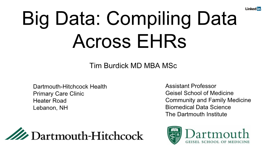 Big Data: Compiling Data Across Ehrs
