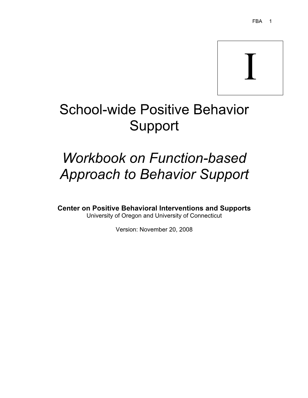 Workbook on Function-Based Approach to Behavior Support.Pdf