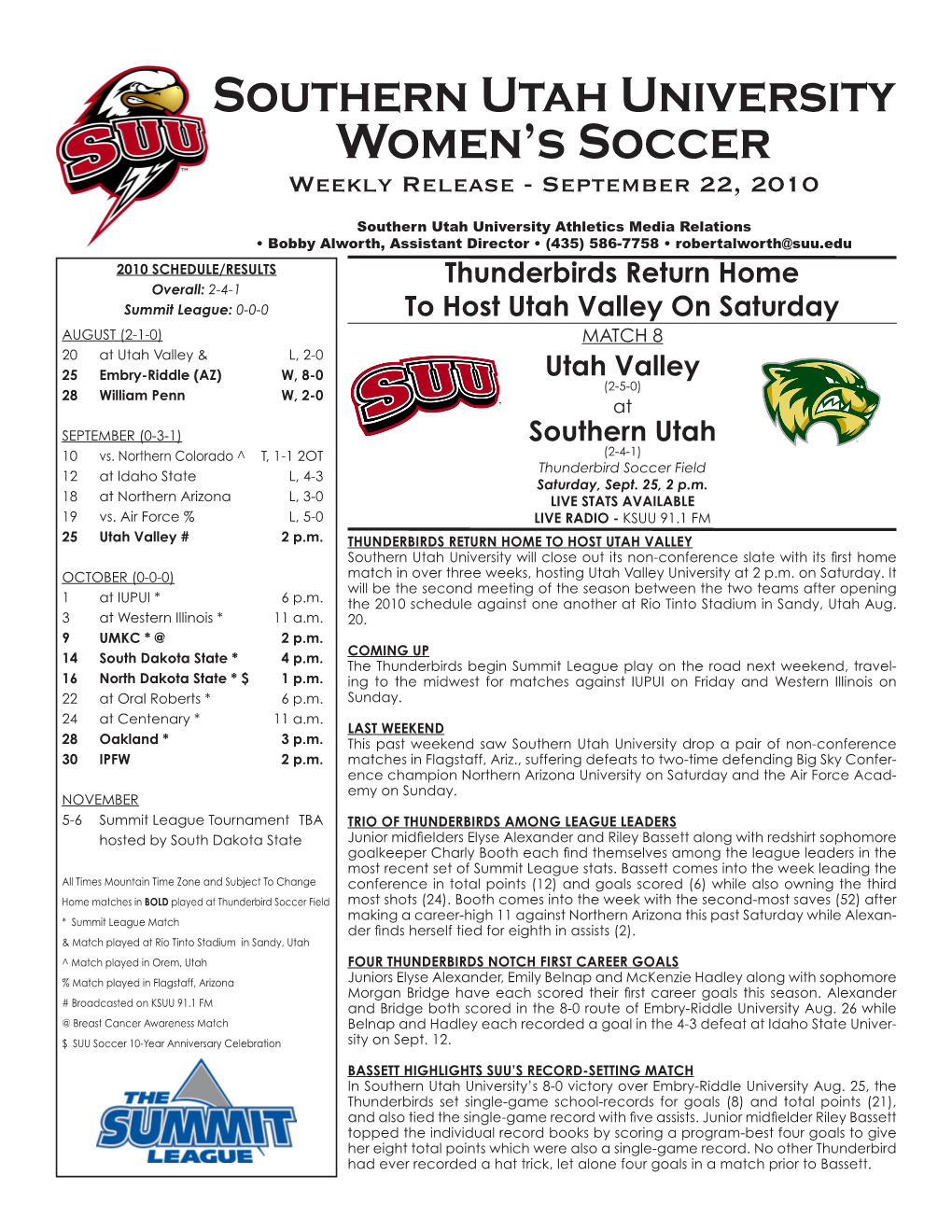 Southern Utah University Women's Soccer