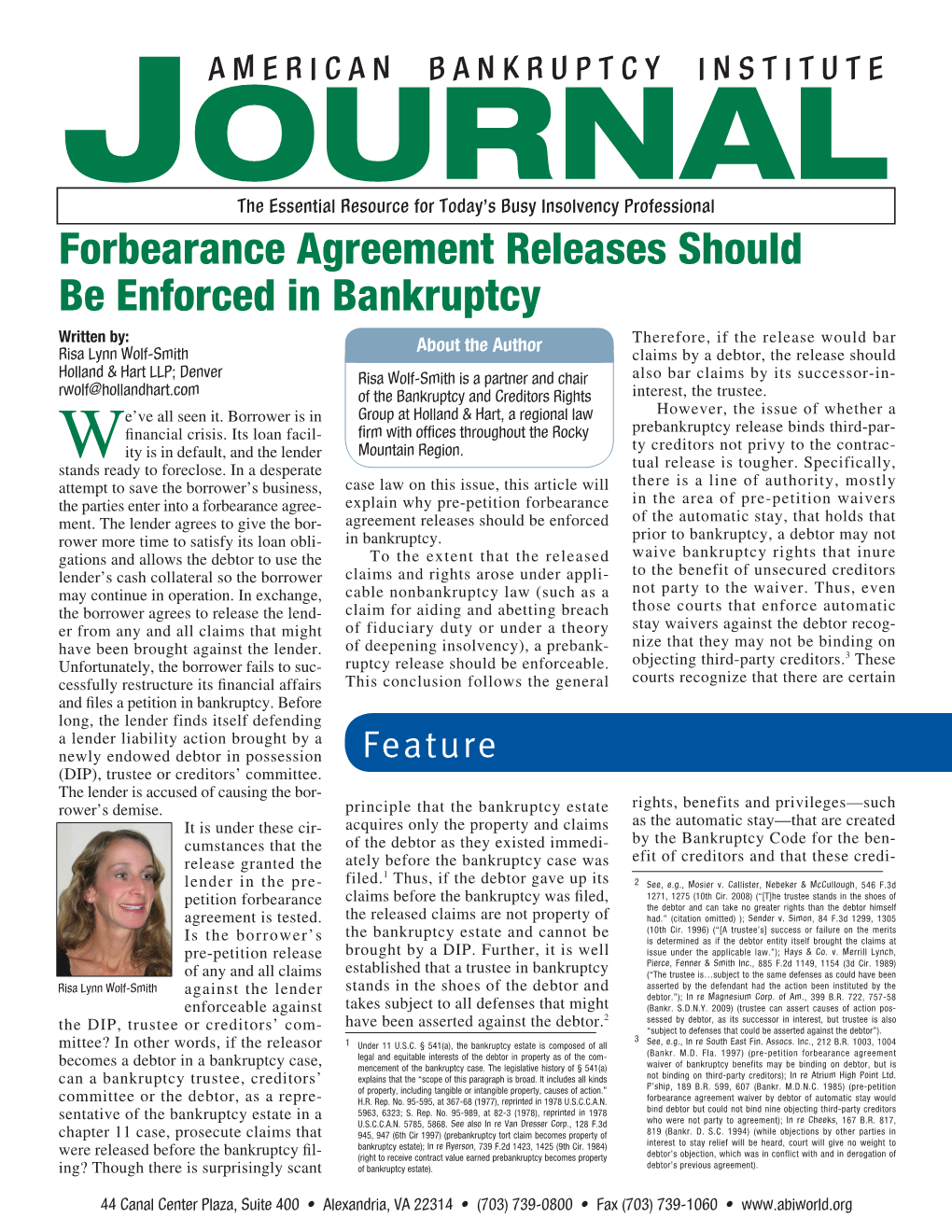 Forbearance Agreement Releases Should Be Enforced in Bankruptcy