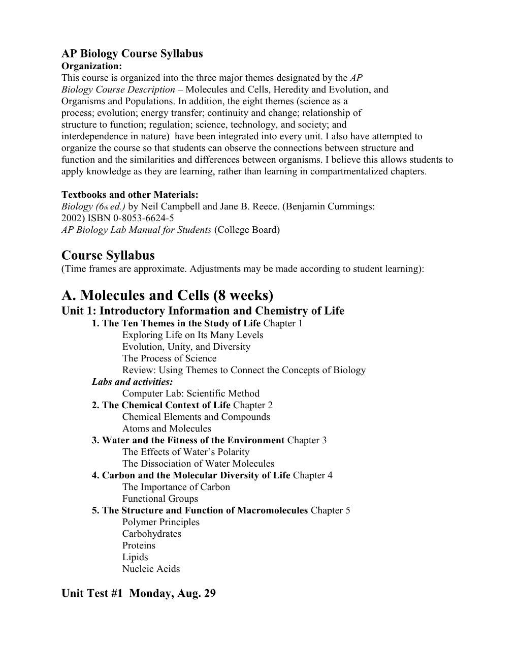 AP Biology Course Syllabus s1