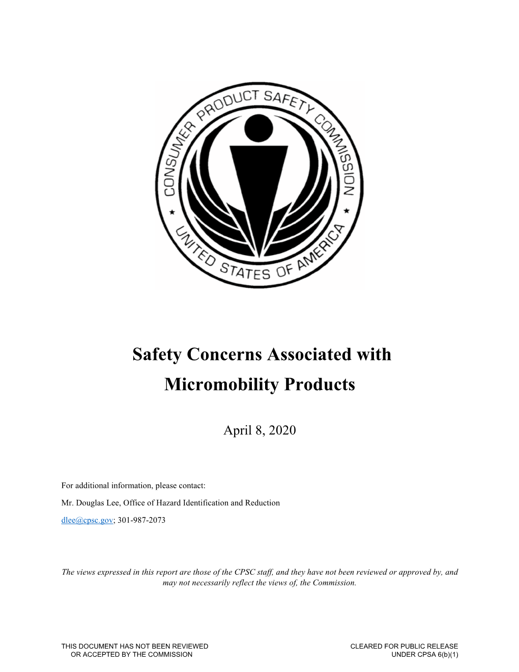 Safety Concerns Associated with Micromobility Products