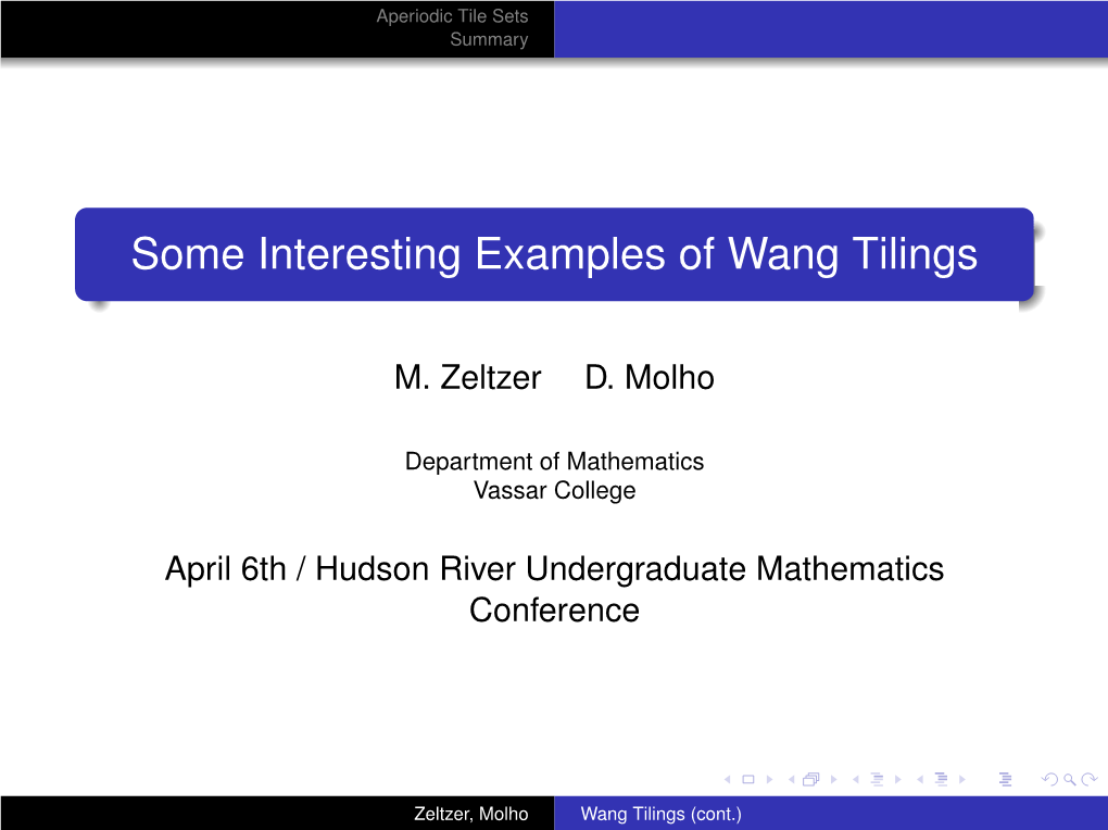 Some Interesting Examples of Wang Tilings