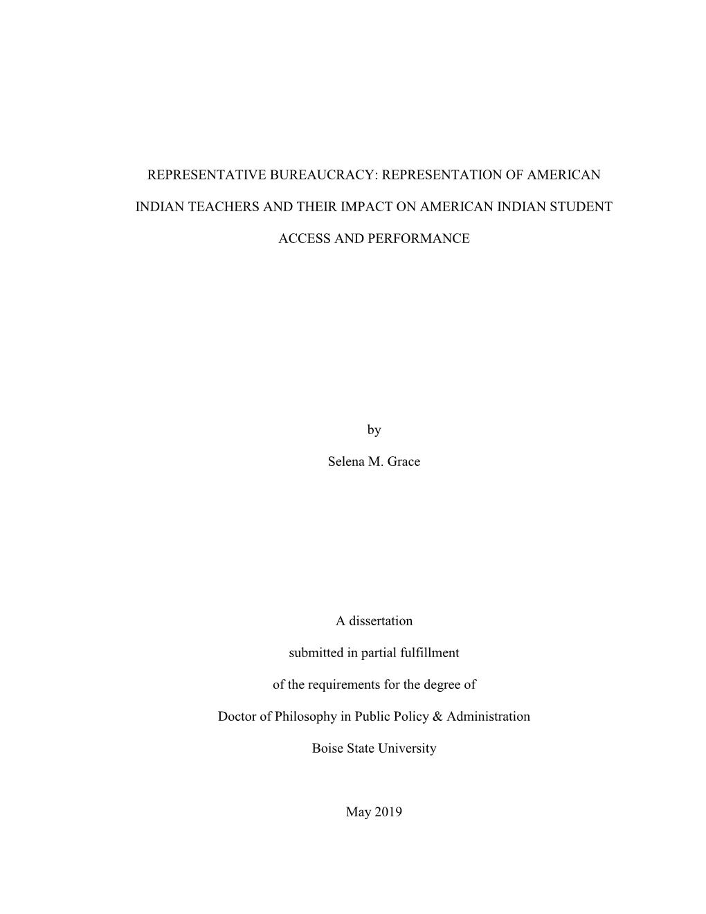 Representation of American Indian Teachers and Their Impact on American Indian Student Access and Performance