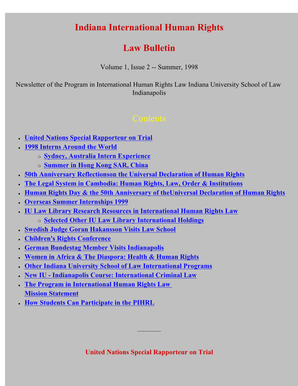 Lawbullindiana International Human Rights Law Bulletin