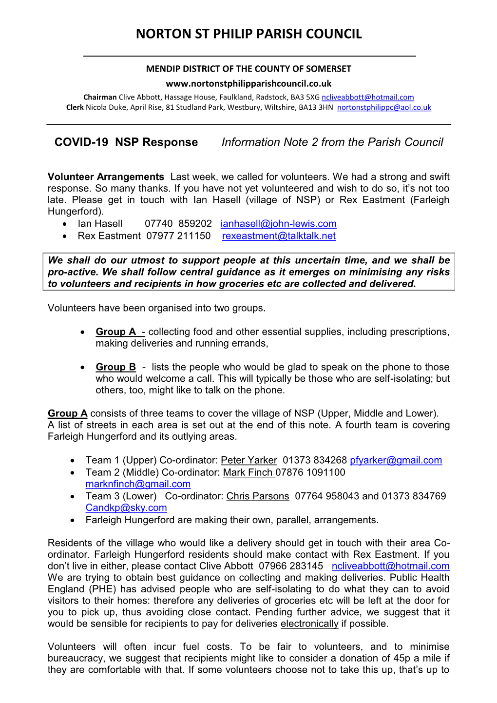 Holcombe Parish Council