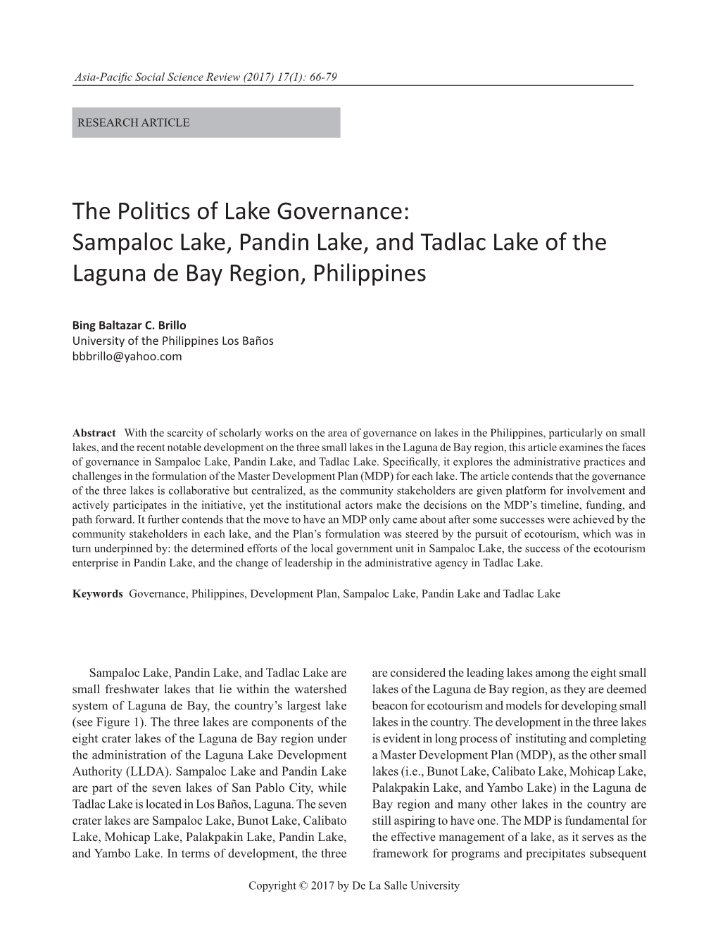 Sampaloc Lake, Pandin Lake, and Tadlac Lake of the Laguna De Bay Region, Philippines