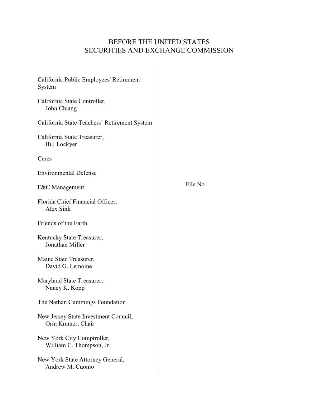 Petitition for Interpretive Guidance on Climate Risk Disclosure