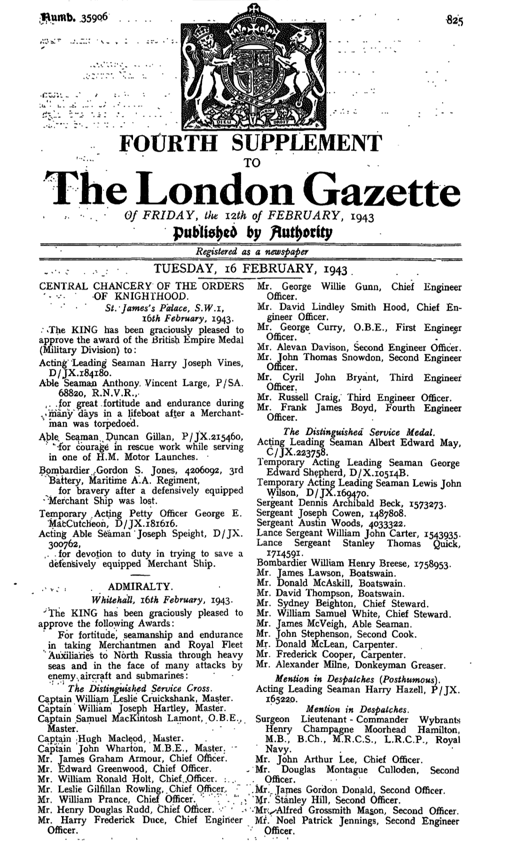 The London Gazette of FRIDAY