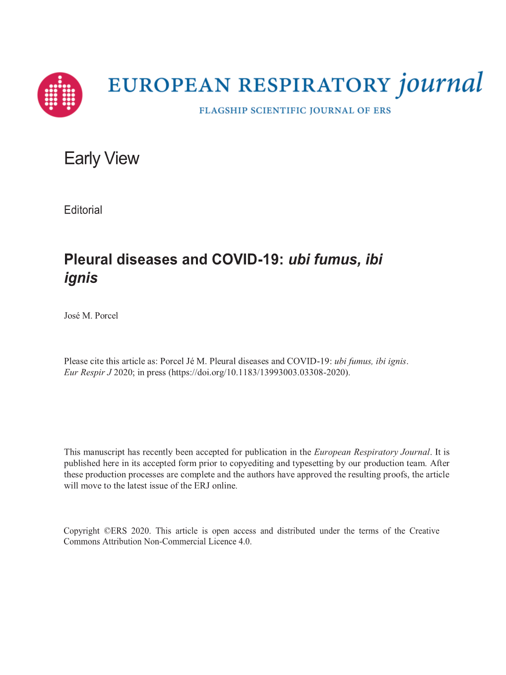 Pleural Diseases and COVID-19: Ubi Fumus, Ibi Ignis