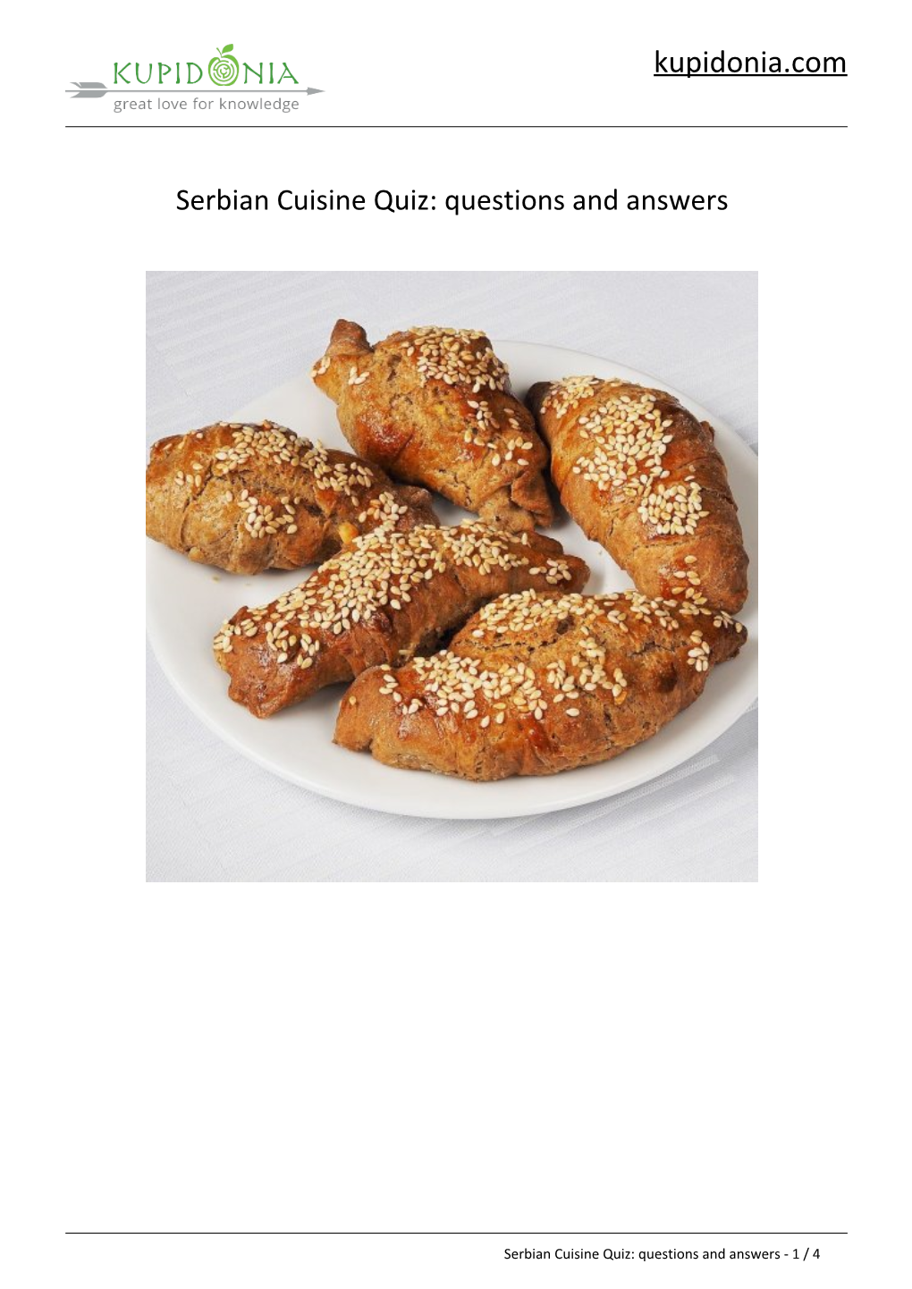 Serbian Cuisine Quiz: Questions and Answers