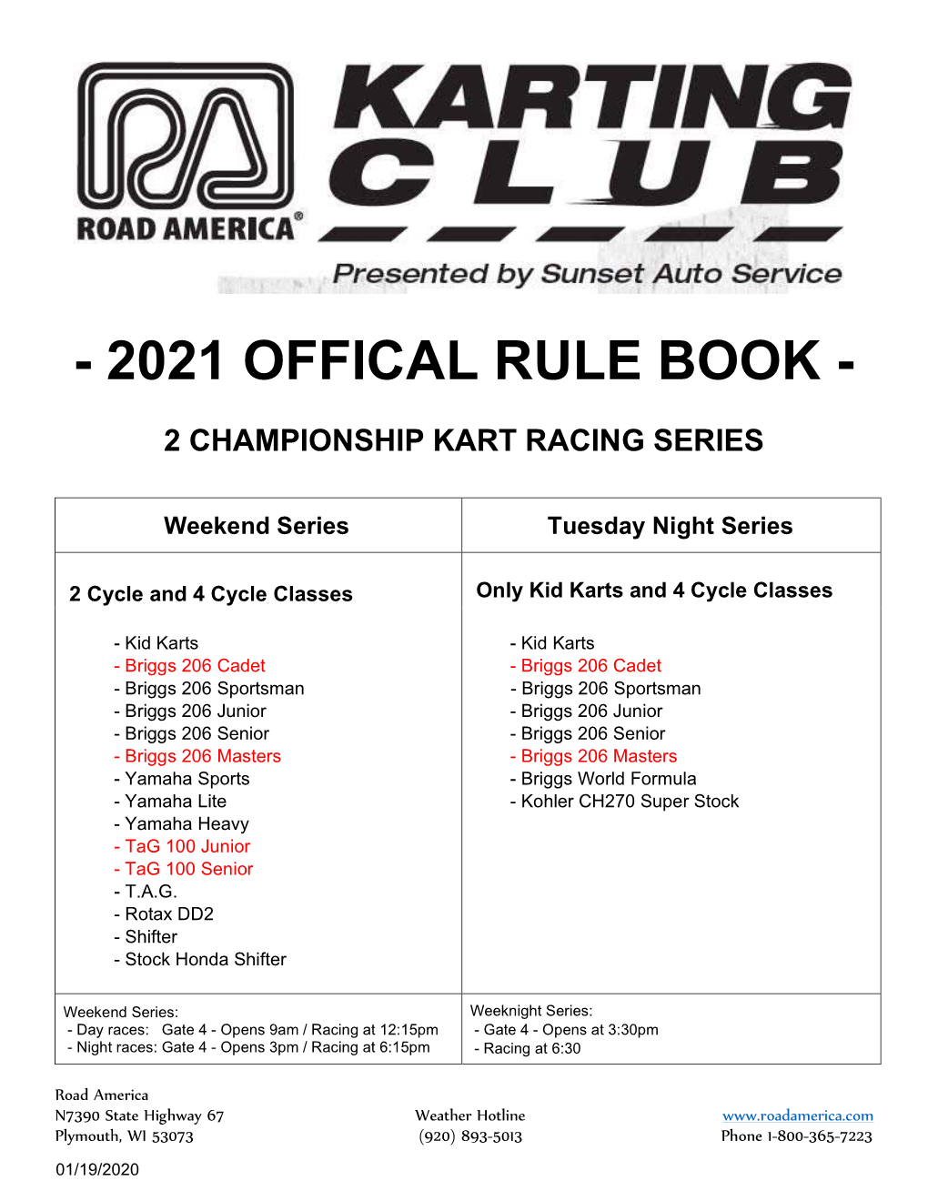 2021 Offical Rule Book