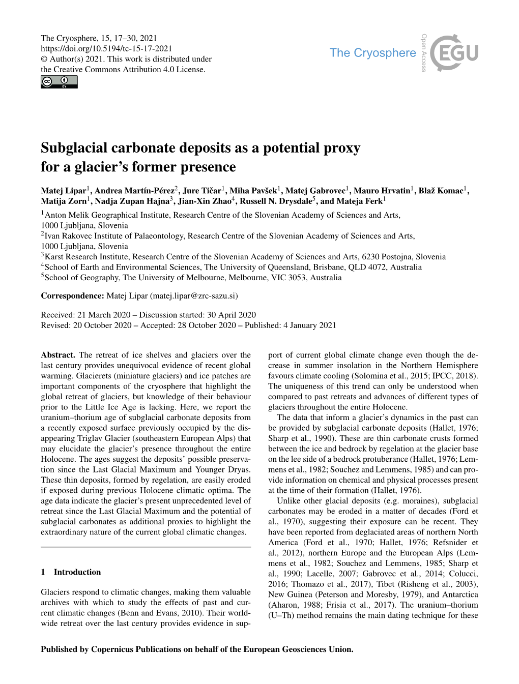 Article Is Available On- Bajo, P., Hellstrom, J., Frisia, S., Drysdale, R., Black, J., Wood- Line At