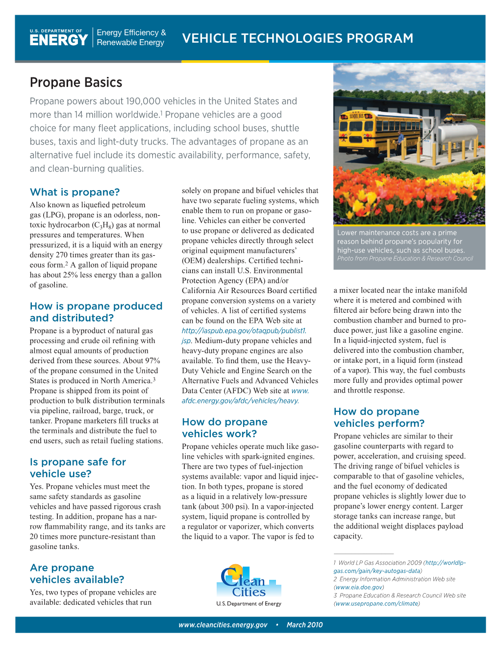 Propane Basics, Vehicle Technologies Program