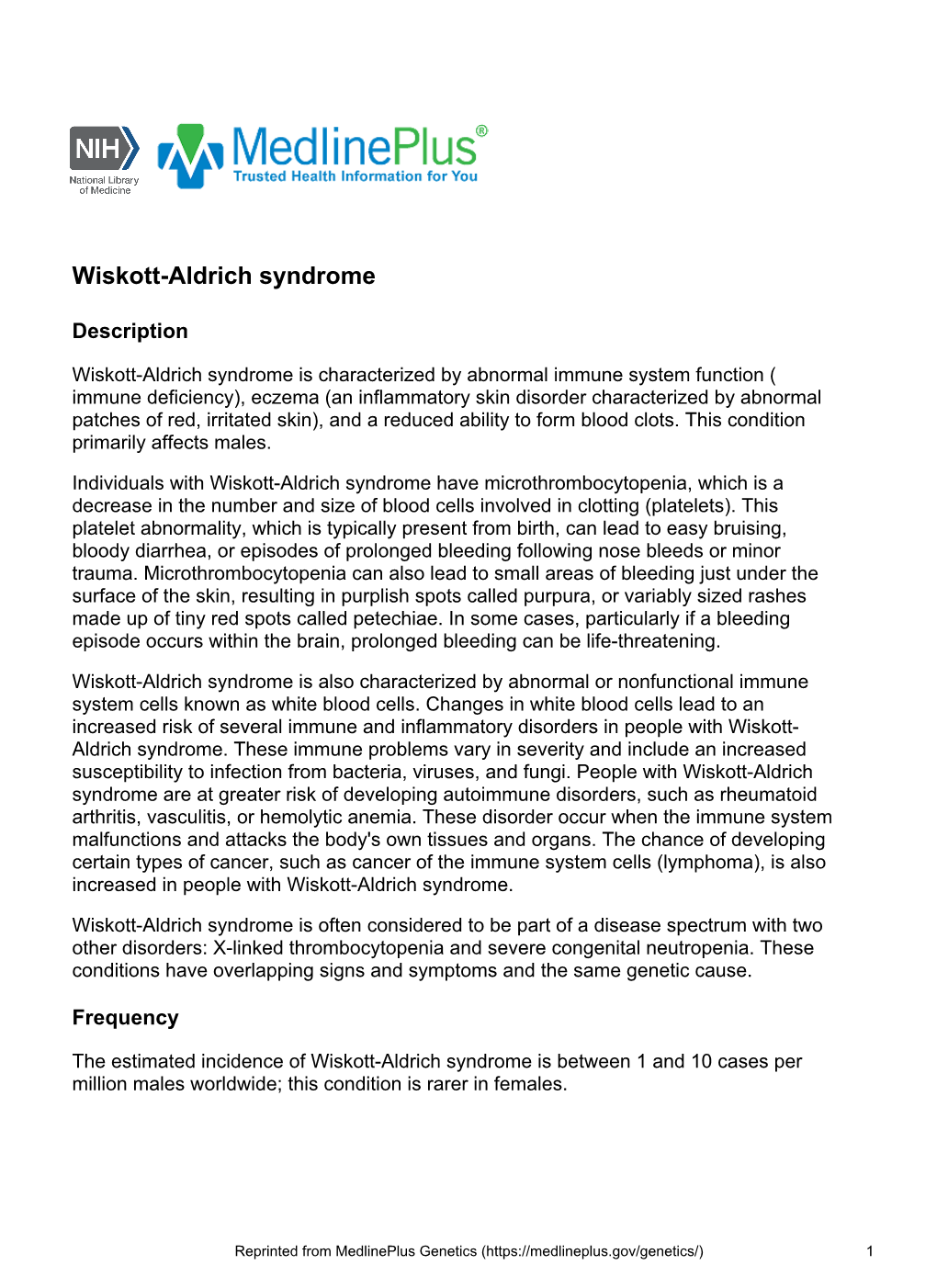 Wiskott-Aldrich Syndrome