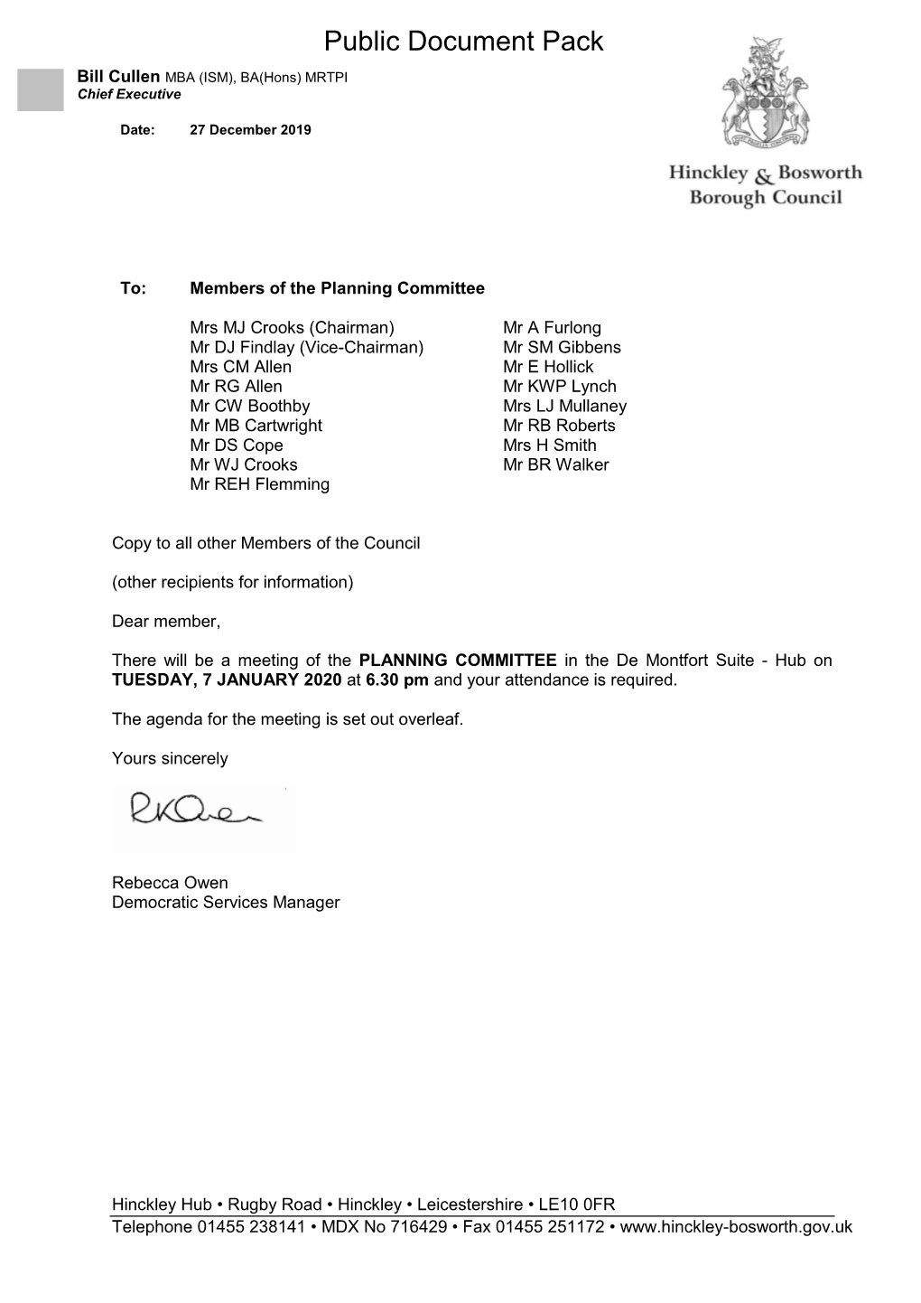 (Public Pack)Agenda Document for Planning Committee, 07/01/2020 18:30