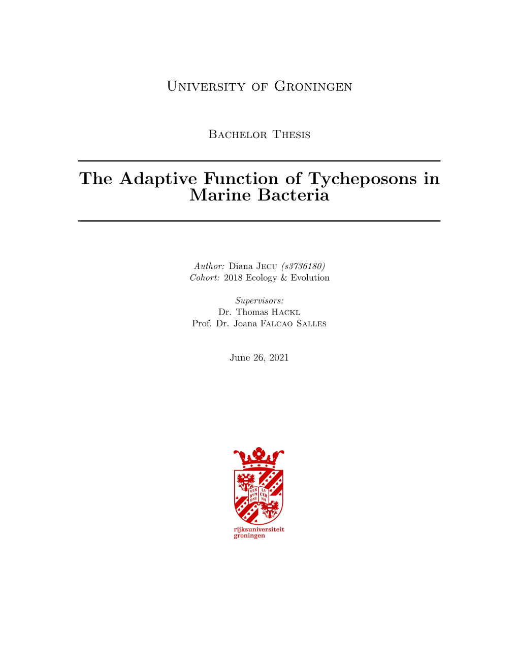 The Adaptive Function of Tycheposons in Marine Bacteria