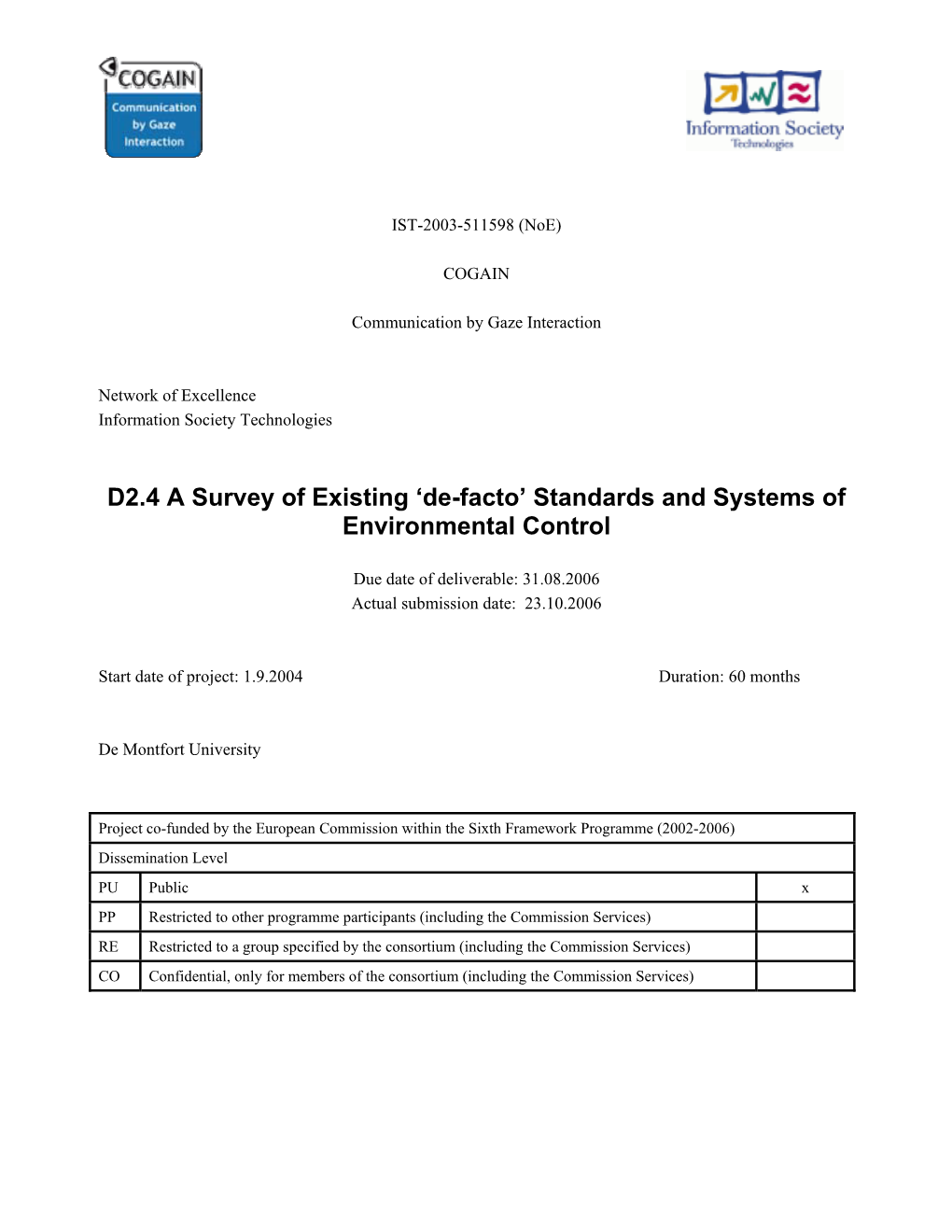 'De-Facto' Standards and Systems of Environmental Control