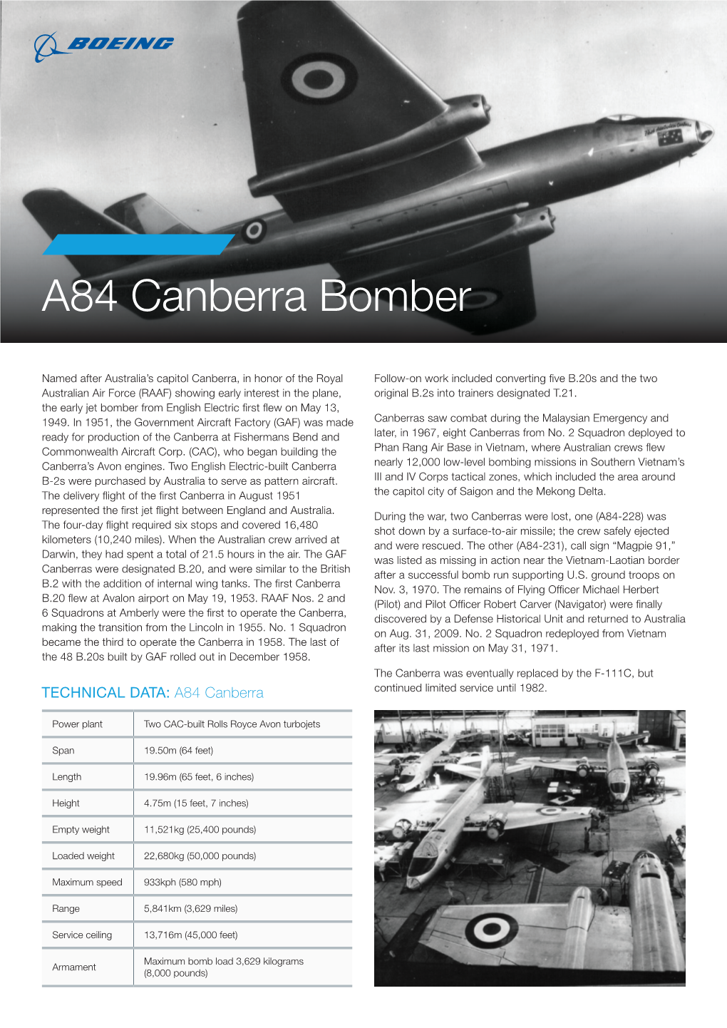 A84 Canberra Bomber