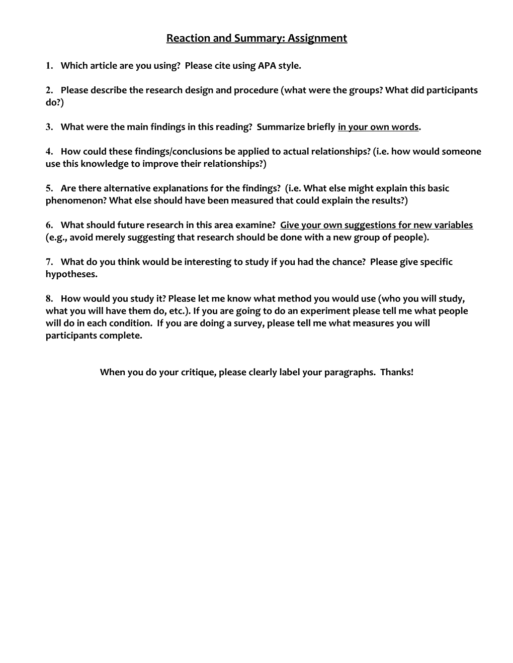 Journal Article/Chapter Reaction And Summary