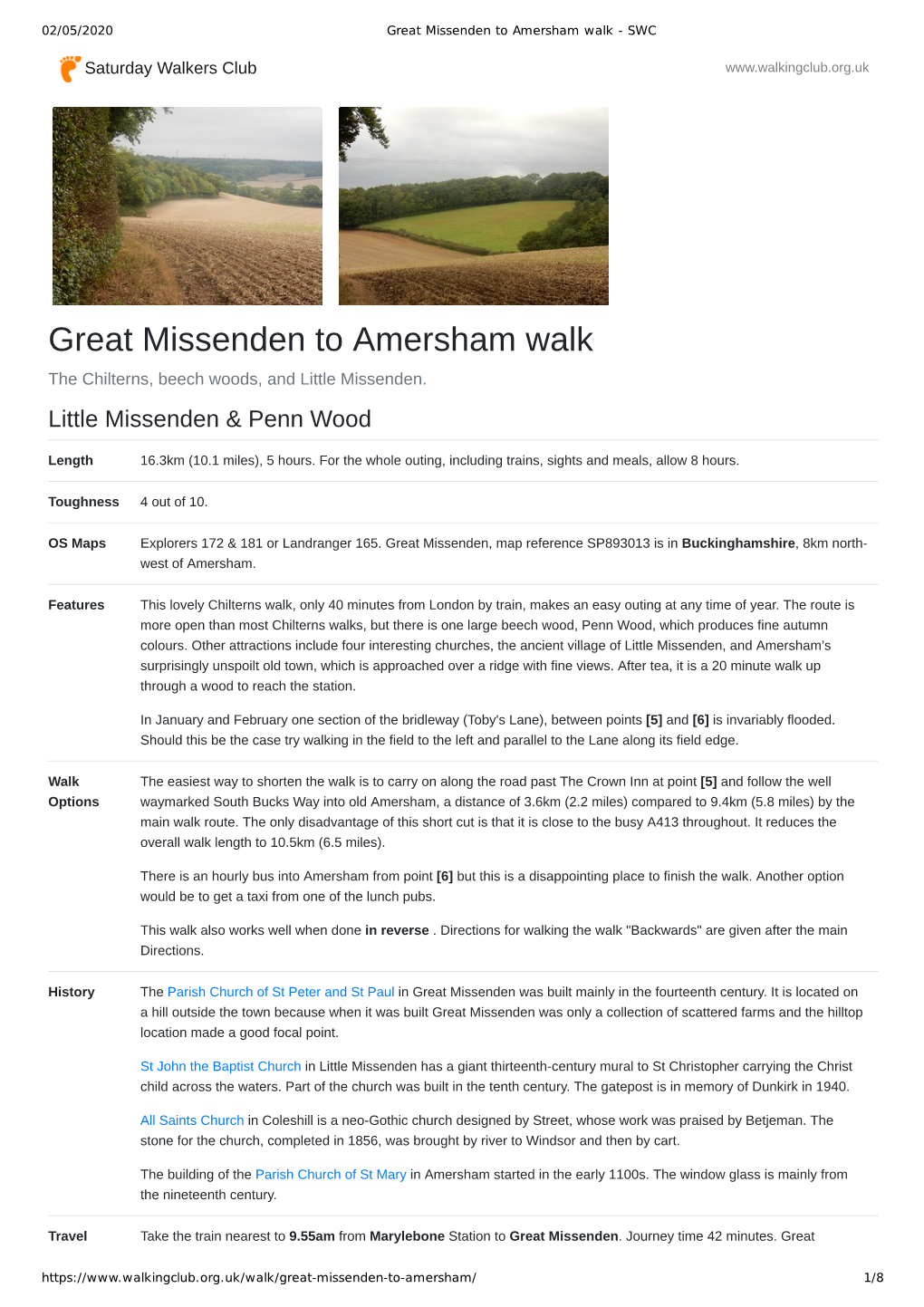 Great Missenden to Amersham Walk - SWC