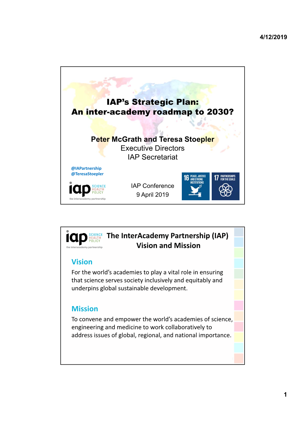 IAP's Strategic Plan: an Inter-Academy Roadmap to 2030?