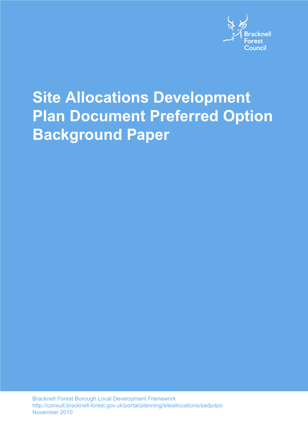 Site Allocations Development Plan Document Preferred Option Background Paper