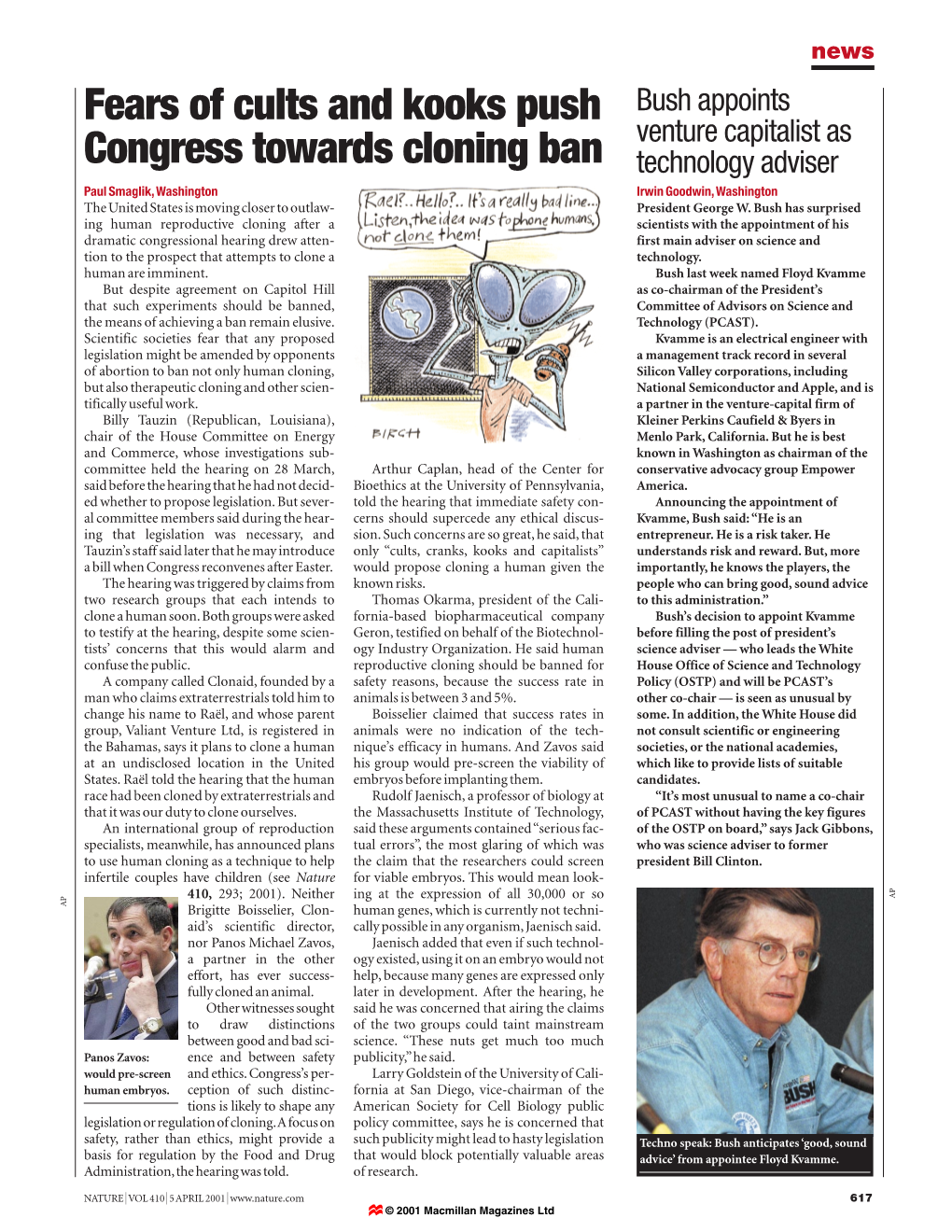 Fears of Cults and Kooks Push Congress Towards Cloning