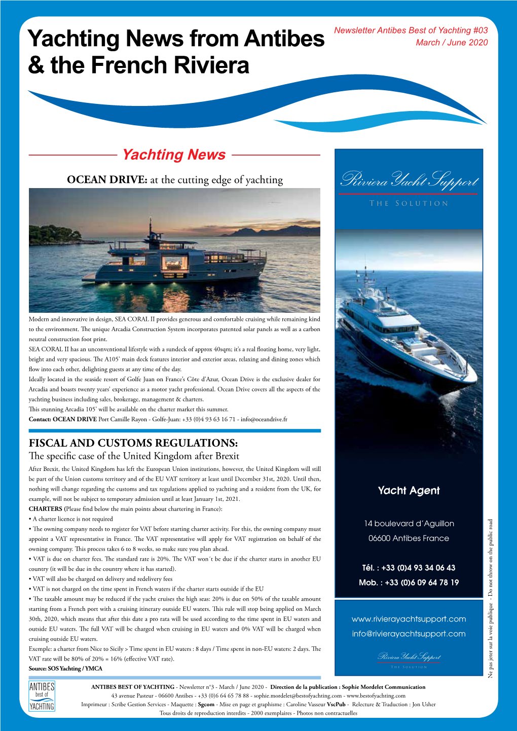 Yachting News from Antibes March / June 2020 & the French Riviera