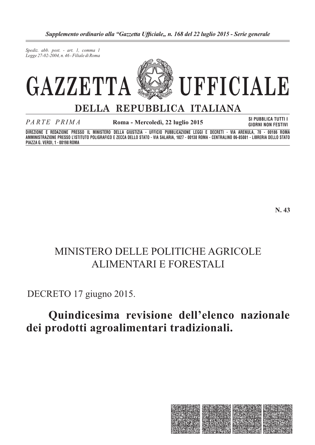 Gazzetta Ufficiale Della Repubblica Italiana