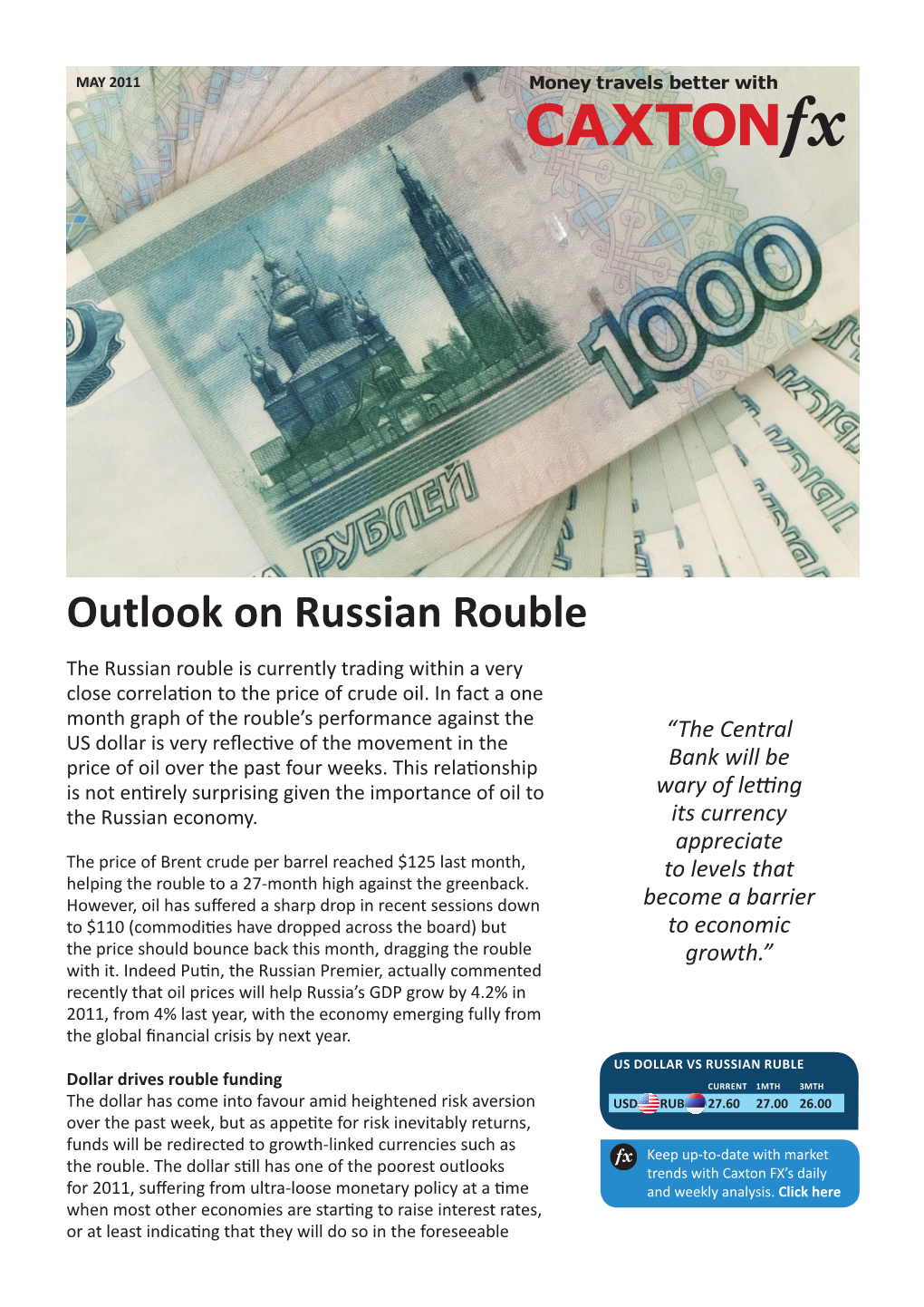 Outlook on Russian Rouble