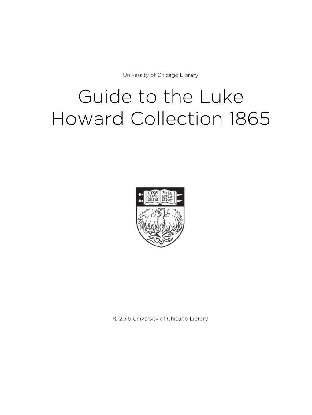 Guide to the Luke Howard Collection 1865