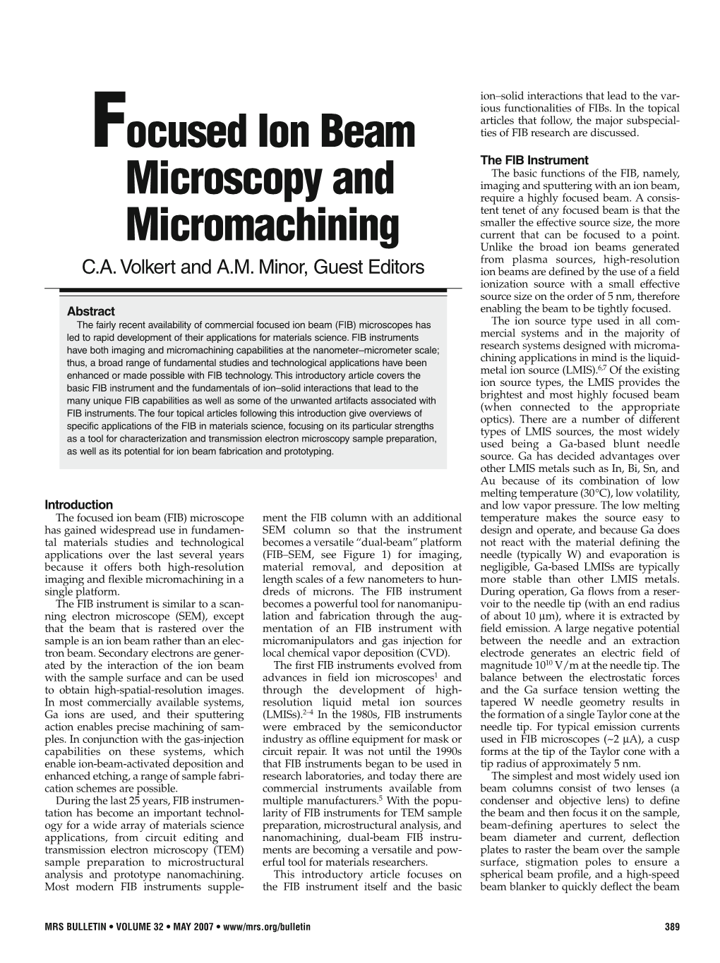 Focused Ion Beam Microscopy and Micromachining