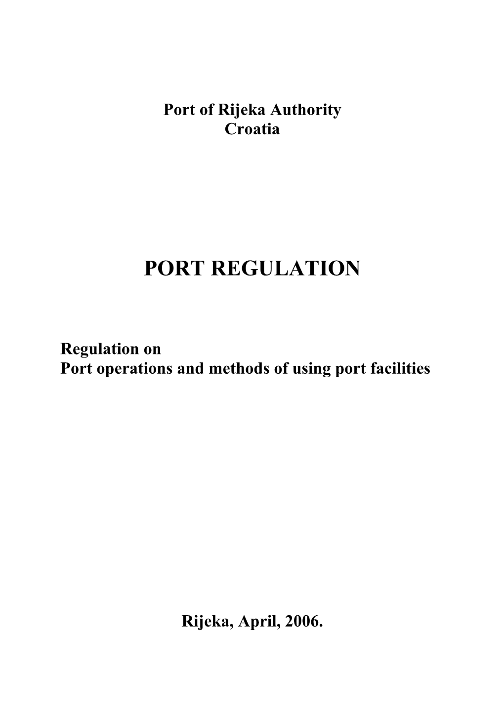 Port Regulation