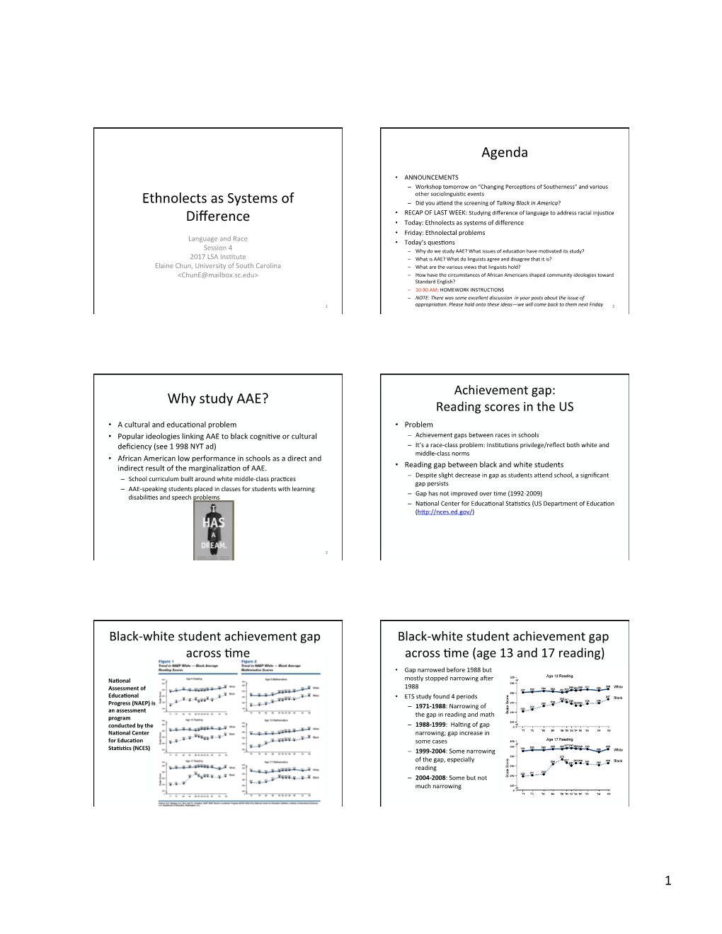 Ethnolects As Systems of Difference Agenda Why Study AAE?