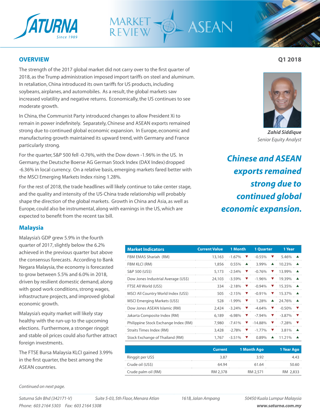Chinese and ASEAN Exports Remained Strong Due to Continued Global Economic Expansion
