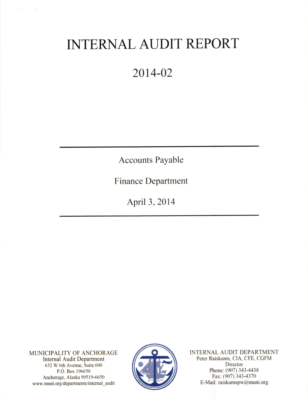 Internal Aijdit Report