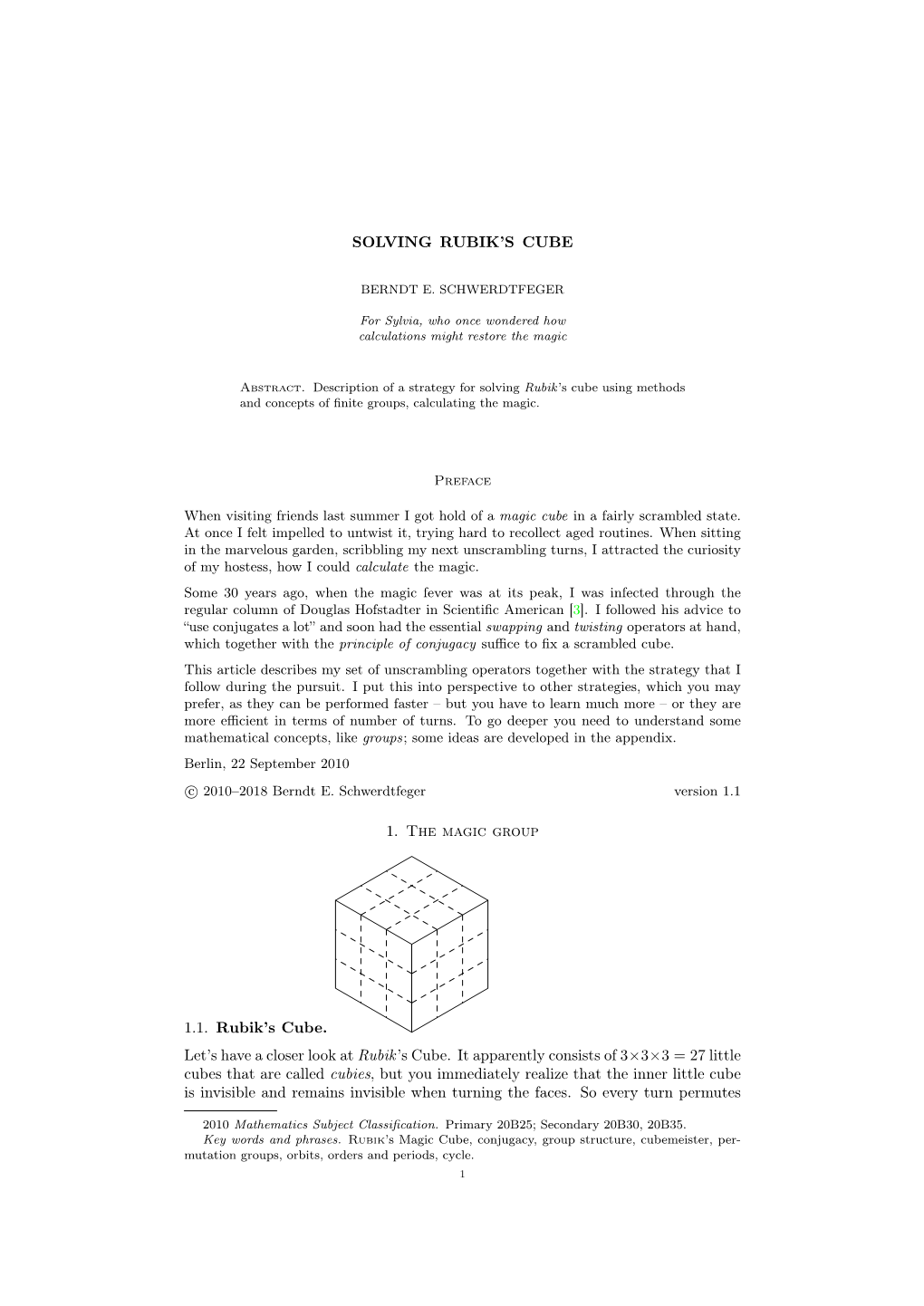 Solving Rubik's Cube