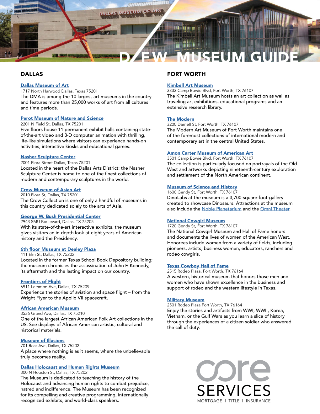 D Fw Museum Guide