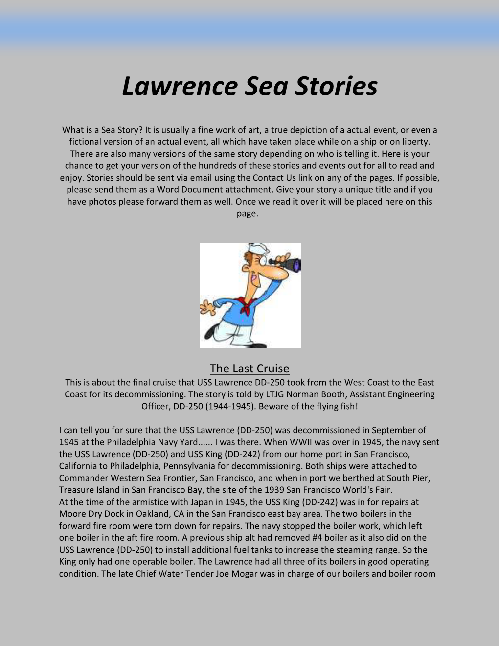 Lawrence Sea Stories