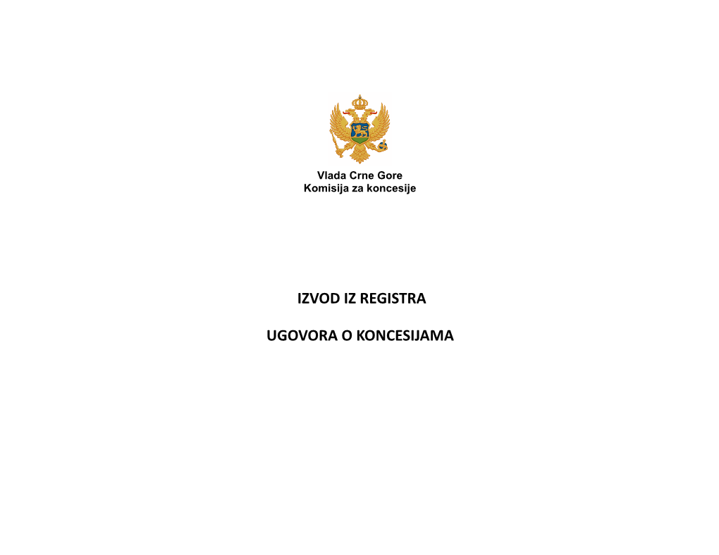 Registator Ugovora O Koncesiji 03.09.2020