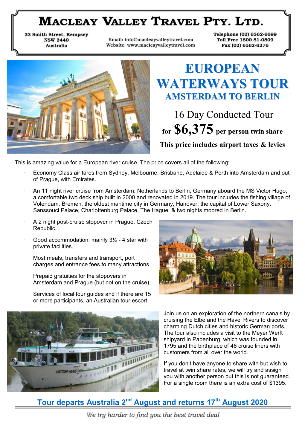 European Waterways Tour