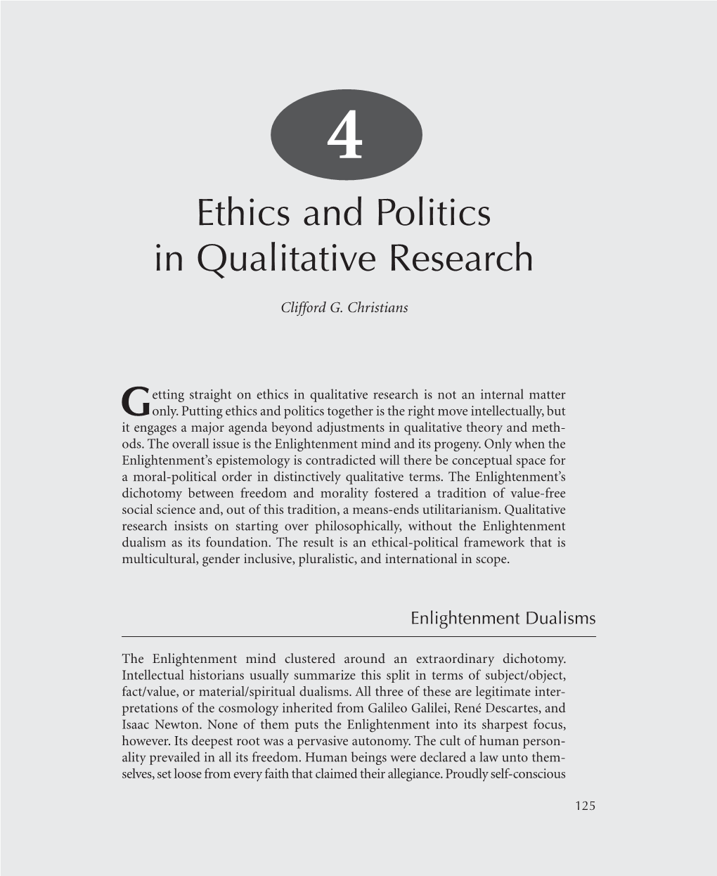Ethics and Politics in Qualitative Research